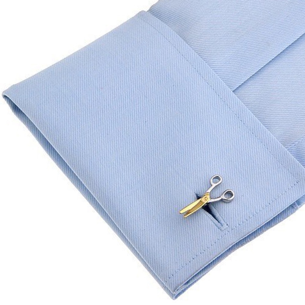 Gold and Silver Scissor Cufflinks - Picture 2 of 15